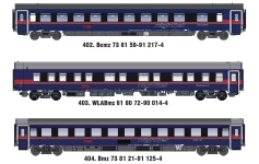 L.S. Models MW2602DC - H0 - 3-tlg. Set Nachtzugwagen Nightjet, ÖBB, Ep. VI
